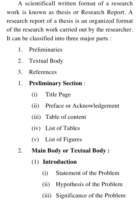 in finalizing a thesis writing format